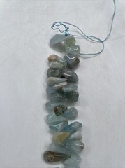 Vintage Marbled Blue Aquamarine Stones For Crafting 16” 124g