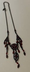VINTAGE SIGNED VCLM RED RHINESTONE 18” NECKLACE Beautiful Condition!