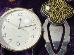 Vtg to Now Junk Drawer Costume Jewelry Lot Watch Padlock Brooch Pendant Estate
