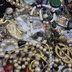 Vtg Now Craft Junk Jewelry Lot Almost 6 Lbs Unique Fun Mix Tangled DIY Repurpose