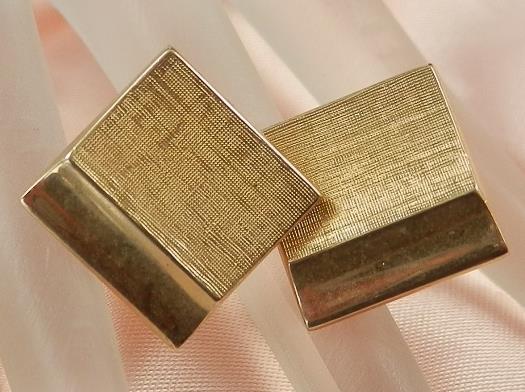 Very Nice Signed Swank Vintage 1950s-60s Gold Tone Cuff Links 595S4