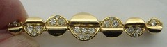 Classic Mid-Century Gold Tone Brooch Sparkly Pave Rhinestone Bar Pin Gift