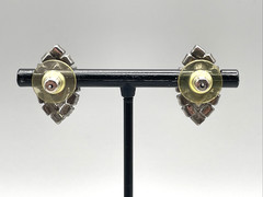 Vintage 1940-50s Marquise Shape Rhinestone Silver-Tone Post Back 1″ Earrings