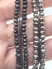 Vintage BANANA REPUBLIC Black And Silver Long Necklace 30in.