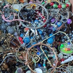 1 Pound Costume Jewelry Craft Wearable Scrap Junk Lot Tangled Harvest