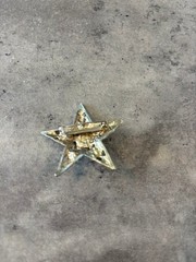 Vintage Jeweled Star Brooch with Multicolor Glass Stones Pin