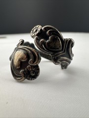 Vintage Avon Sterling 20.11mm Adjustable Treasured Hearts Wrap Sz 8 Ring 4.7g
