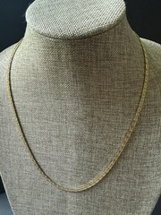 Vintage Flat Gold Tone Necklace Long 24” Minimalist Classic Capsule Career