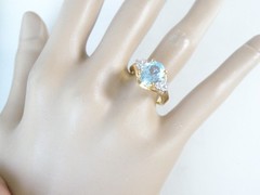 Sterling Silver 925 Natural Heated Blue Topaz Ring Size 7