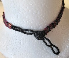 Vintage Y2K Handmade Seed Bead & Polymer Clay Rose Choker – Romantic Fairygrunge