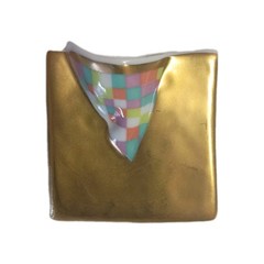 24kt Gold Glazed Porcelain 1980s Germany Hallmarked Rosenthal Brooch Modern Art