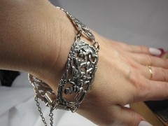 Vintage European Sterling Silver Story-Telling Panel Bracelet