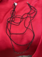 VINTAGE NWT THAI FACETED MARKASITE SWIRL NECKLACE 925 CLASP 4 STRING