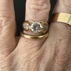 Vintage 14k Frank J Golden 1.03 Ct Diamond Ring