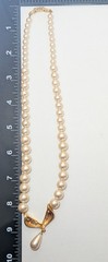Vintage Metal Napier Faux Pearl Necklace 16″