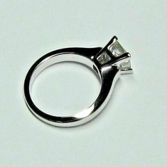 2Ct Princess Cut Solitaire Lab Created Diamond 14K White Gold FN Engagement Ring