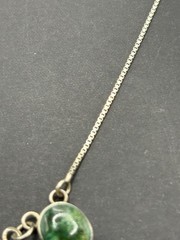 Vintage 15″ Sterling Silver Green Turquoise Necklace 925 6 Grams G3