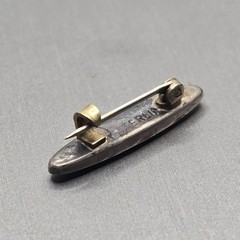 Antique Victorian Sterling Silver Abalone Brooch 7/8″ C Clasp Flush Bezel STER