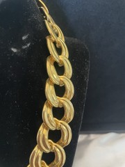 Vintage Gold Tone NAPIER Link Chain Necklace PAT. 4774743 Measures 18.5” CHUNKY