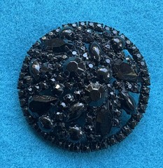 Black Jet Rhinestone Brooch Pin WC