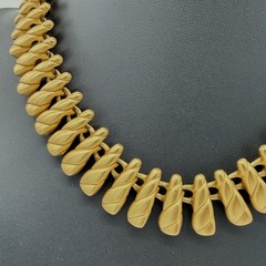 Vintage Anne Klein Necklace Chunky Gold Tone Statement Runway Bold Brushed Matte