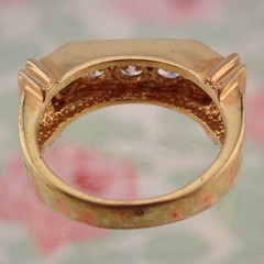 Vintage Channel Set Clear Crystal Gold Tone Band Size 7 Ring