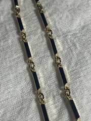 Vintage Gold Tone Bar Link Necklace Choker 15.5” Spring Ring Closure