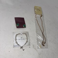 Vintage Style Costume Jewelry Lot Necklaces Bracelet 2 Pr Pierced Earrings