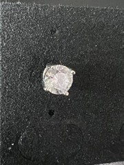 Vintage Clear 5mm Crystal Earrings Solitaire Pierced Studs 4-Prong Silvertone *