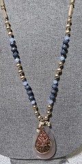 Carol Dauplaise Combination Of Materials. Goldtone Faux Suede With Teardrop…
