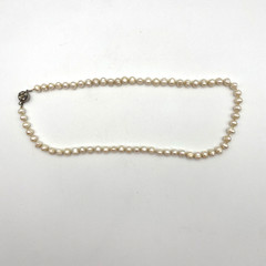 Vintage Freshwater Irregular Baroque Drop Pearl Necklace 20″ 6mm Round Box Clasp