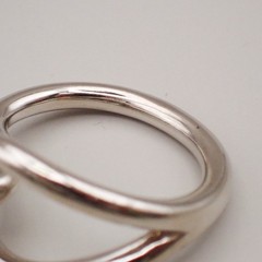 HERMES Logo Jumbo Scarf Ring Silver Accessories 05MA471