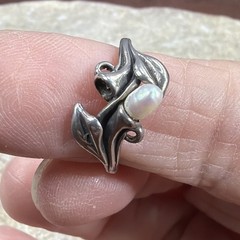 Kabana Vintage Sterling Silver Pearl Flower Ring Women’s Size 6 Weight 2.5 Grams