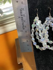 Vintage- Style Earrings Aurora Borealis Glass Beads That Create A Shimmering E
