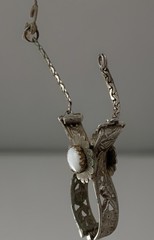 Vintage Cowboy Western Silver Goldtone Ladies Glove Clip Dangle Tie CLIP