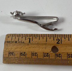 Vintage Swank Captain Wheel Compass Men’s Tie Clip Silver Tone 1950s Nautical