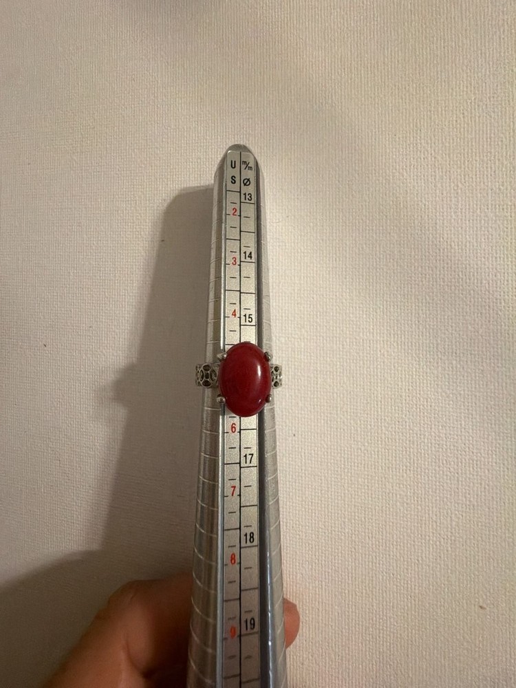 Vintage Oval Red Stone Ring Size 5.5