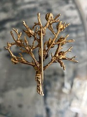 Vtg Sterling Silver gold Tone Multi Color Stone Detailed Tree Of Life Brooch
