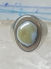 Agate Ring Wm Wheeler Ring band sterling silver size 9.50 women men