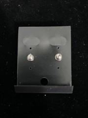 Vintage Clear 5mm Crystal Earrings Solitaire Pierced Studs 4-Prong Silvertone *