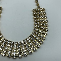 Beautiful rhinestone necklace signed unknown maker bridal prom drag