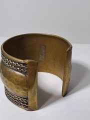 Vintage Boho Brass Cuff Bracelet 2 1/4″