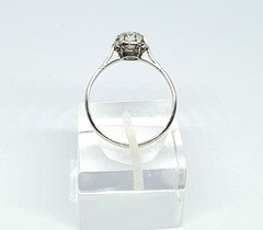 Antique Platinum Solitaire Ring With Natural Diamond – 339