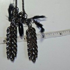 Dark gray silver tone necklace 37-39″