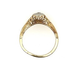 Art Deco Diamond Engagement Ring Mined .05ct Old Mine Original 1920 Antique 14K