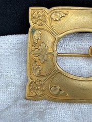 Vintage Sash Brooch Pin Buckle Victorian Gold Tone