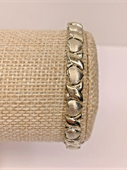 Vintage FAS 925 Sterling Silver Hearts and Kisses Bracelet 7″ 13.5g