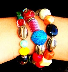 BRACELET BOHO BEADED MEMORY WIRE CUFF GLASS METAL ACRYLIC MULTI-COLOR ADJUSTABLE