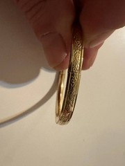 Vintage Ballou BAB Gold Filled Etched Hinged Bangle Bracelet Children’s