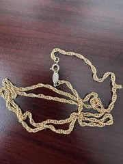 Vintage Marvella Signed Gold Tone Twisted Rope Chain Necklace 28″